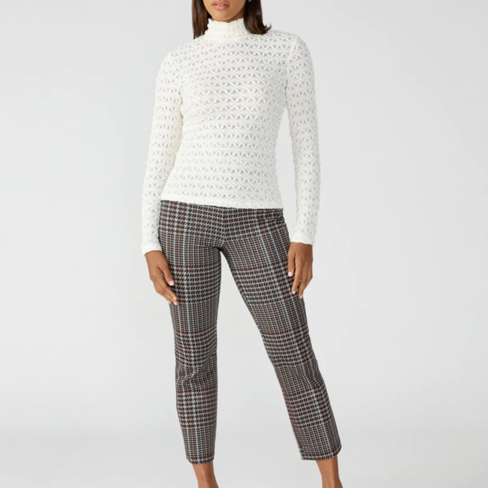 Sanctuary Lace Mock Neck Top Milk